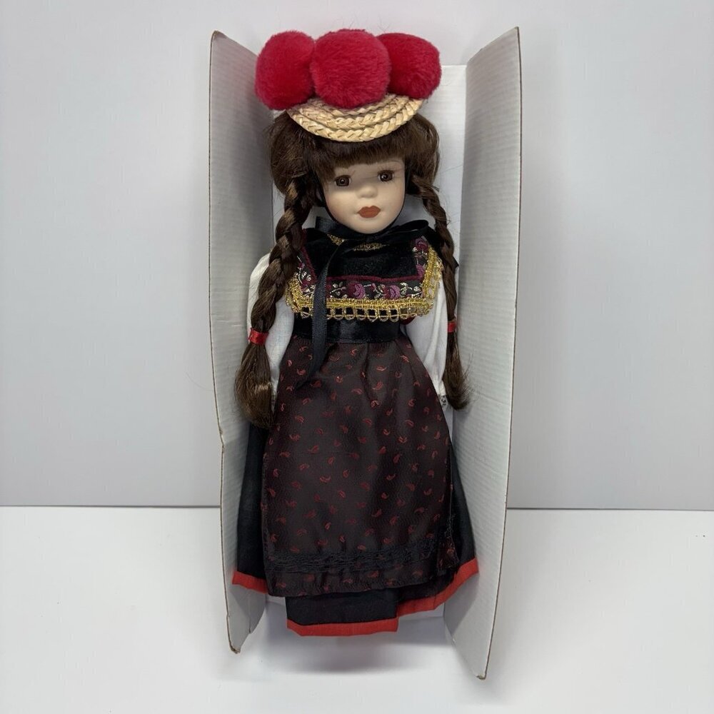 German Collectible Doll 13" Porzellan Puppe Porcelain Girl Doll